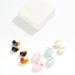 Wholesale acetate Teardrop Hoop Post Drop Earrings Stainless Steel L