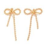 Wholesale ball Chain Bow Post Drop Earrings Brass Base L