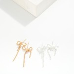 Wholesale ball Chain Bow Post Drop Earrings Brass Base L