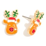 Wholesale enamel Reindeer Stud Earrings L