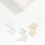 Wholesale glitter Snowflake Post Drop Earrings L