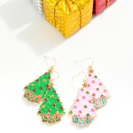 Wholesale enamel Christmas Tree Drop Earrings L