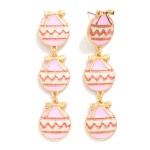 Wholesale linked Enamel Christmas Ornament Post Drop Earrings L