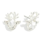 Wholesale rhinestone Reindeer Head Stud Earrings L