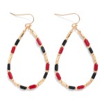 Wholesale beaded Teardrop Drop Earrings Glass Crystal Metal Tones L