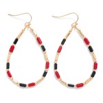 Wholesale beaded Teardrop Drop Earrings Glass Crystal Metal Tones L