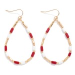 Wholesale beaded Teardrop Drop Earrings Glass Crystal Metal Tones L