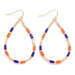 Beaded Teardrop Drop Earrings Featuring Glass Crystal & Metal Tones

- Approximately 2.25" L