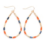 Wholesale beaded Teardrop Drop Earrings Glass Crystal Metal Tones L