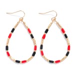 Wholesale beaded Teardrop Drop Earrings Glass Crystal Metal Tones L