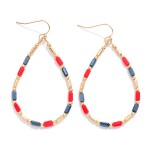 Wholesale beaded Teardrop Drop Earrings Glass Crystal Metal Tones L