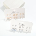 Wholesale set Six Various Rhinestone Stud Earrings L