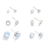 Wholesale set Six Various Rhinestone Stud Earrings L