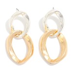 Wholesale linked Irregular Metal Hoop Drop Earrings L