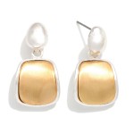Wholesale brushed Metal Geometric Post Drop Earrings L