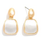 Wholesale brushed Metal Geometric Post Drop Earrings L