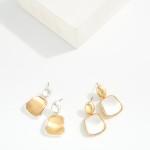 Wholesale brushed Metal Geometric Post Drop Earrings L