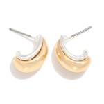 Wholesale two Metal Teardrop Hoop Drop Earrings L