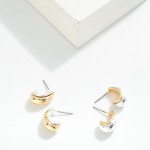 Wholesale two Metal Teardrop Hoop Drop Earrings L