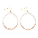 Wholesale pearl Faceted Bead Beaded Hoop Drop Earrings L