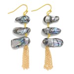 Wholesale linked Shells Chin Link Tassel Drop Earrings L