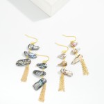 Wholesale linked Shells Chin Link Tassel Drop Earrings L