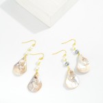 Wholesale linked Pearls Shell Drop Earrings L