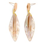 Wholesale linked Metal Hammered Post Shell Post Drop Earrings L