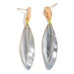 Wholesale linked Metal Hammered Post Shell Post Drop Earrings L