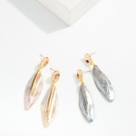 Wholesale linked Metal Hammered Post Shell Post Drop Earrings L