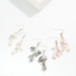 Wholesale pearl Faceted Bead Tassel Drop Earrings L