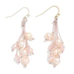 Wholesale pearl Faceted Bead Tassel Drop Earrings L