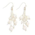 Wholesale pearl Faceted Bead Tassel Drop Earrings L