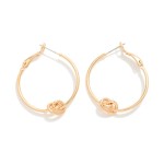 Wholesale metal Knotted Hinged Hoop Earrings D