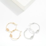 Wholesale metal Knotted Hinged Hoop Earrings D