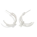 Wholesale knotted Metal Half Hoop Earrings L