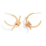 Wholesale twisted Metal Hoop Earrings Knot Detail D