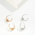 Wholesale twisted Metal Hoop Earrings Knot Detail D
