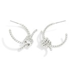 Wholesale twisted Metal Hoop Earrings Knot Detail D