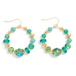 Wholesale faceted Metal Bead Beaded Hoop Drop Earrings L