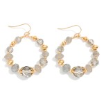 Wholesale faceted Metal Bead Beaded Hoop Drop Earrings L