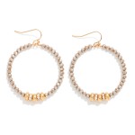 Wholesale faceted Beaded Hoop Drop Earring Gold Rhinestone Studded Discs Gold Di