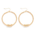 Wholesale metal Beaded Hoop Drop Earrings Rhinestone Dish Details L