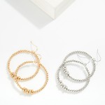 Wholesale metal Beaded Hoop Drop Earrings Rhinestone Dish Details L