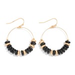 Wholesale stone Disk Beaded Hoop Drop Earrings L