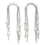 Wholesale layered Snake Chain Arch Post Drop Earrings Pearl Details L
