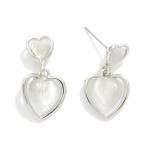 Wholesale linked Acetate Heart Post Drop Earrings Metal Border L