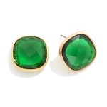 Wholesale squared Glass Crystal Stud Earring D