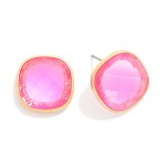 Wholesale squared Glass Crystal Stud Earring D