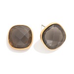 Wholesale squared Glass Crystal Stud Earring D